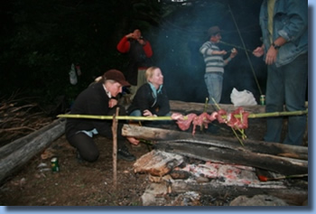 Grill beim Kurs : Wanderreiten in Chile